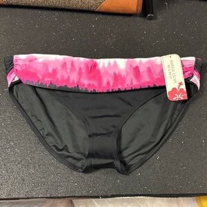 Tropical Escape Pink and Black Bikini Bottom